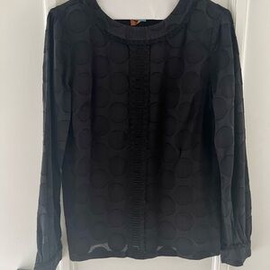 Tory Burch Black Textured Blouse